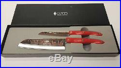 Two CUTCO 1766 Santoku 3721 Trimmer ENGRAVED Chopping Chef Knife 7 Blade SET