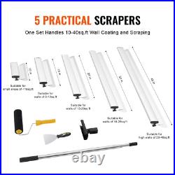 Uimoso Drywall Skimming Blade Set Knife Combo 10/16/24/32/40 in & 34-81in Handle