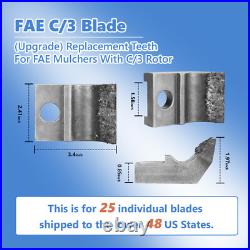 Upgrade Cutterhead Set Of 25 FAE C/3 Blade Replacement Teeth For FAE Mulchers