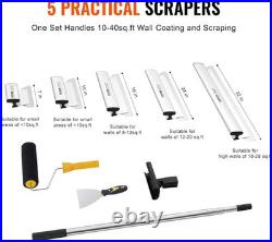 VEVOR Drywall Skimming Blade Set, 7/10/14/16/24 in Skimming Blades + 34-81.6 in