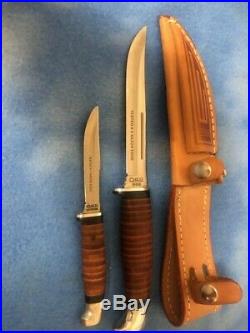 Vintage Case XX USA Twin Finn Set 1984 M3 Ss & 16-5 Ss Fixed Blade Hunting Knife