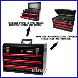 WORKPRO 408 Piece Mechanics Tool Set with 3-Drawer Heavy Duty Metal Case Box USA