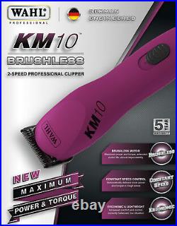 Wahl Pro KM10 PINK 2-Speed ULTIMATE Clipper KIT&10 Blade Set KMPET DOG GROOMING