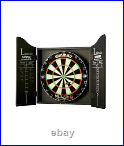 Winmau Home Double Sided Dartboard, Cabinet and Darts Set Blade 5 Championship