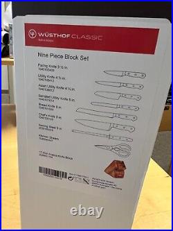 Wusthof Classic 9 Pc. Knife Block Set, Acacia 1090170911 New in retail box