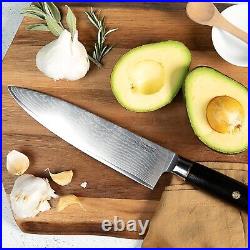 Yatoshi Magnetic Japanese 67 Layer Damascus Knife Block 6-Pc Set, NEW IN BOX