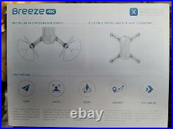 Yuneec Breeze 4K Camera Drone 4 batteries 2 sets of spare blades app based